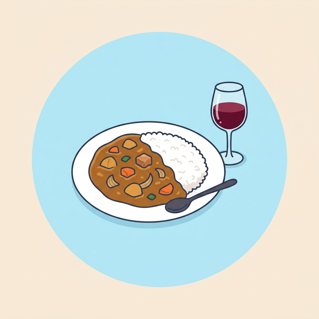 お酒とカレーを楽しめるのアイコンイラスト
